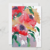 ピンクお洒落の花瓶に赤と黄色の花 | サンキューカード (正面)