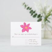 ピンクお洒落の花結婚の応答カード 出欠カード (スタンド正面)