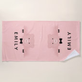 ピンクお洒落の豚かわいいお洒落 ビーチタオル (正面)