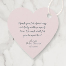 ピンクお洒落の赤ちゃんシャワーの白い子羊 フェイバータグ