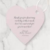 ピンクお洒落の赤ちゃんシャワーの白い子羊 フェイバータグ (裏面)