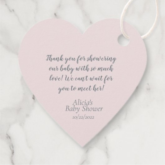 ピンクお洒落の赤ちゃんシャワーの白い子羊 フェイバータグ (裏面)