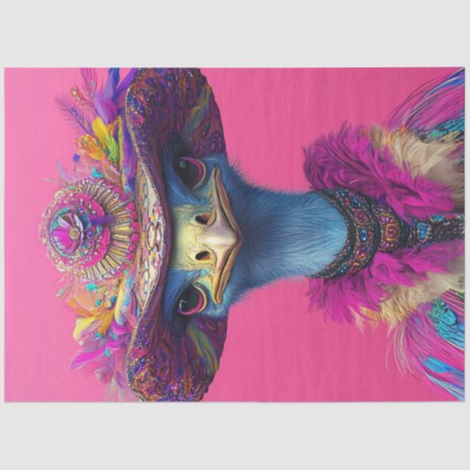 ピンクお洒落のDecompage Wackadodle Ostrich 薄葉紙 (正面)