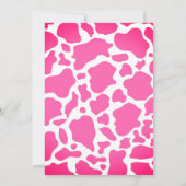 ピンクお洒落カウファームテーマベビーシャワー 招待状 (裏面)