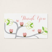 ピンクお洒落カップケーキツリー誕生日DIYギフトラベル (正面)