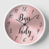 ピンクお洒落グラデーションボスレディ 壁時計 (正面)