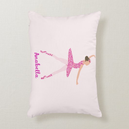 ピンクお洒落グリッターバレリナルック アクセントクッション (正面(垂直))
