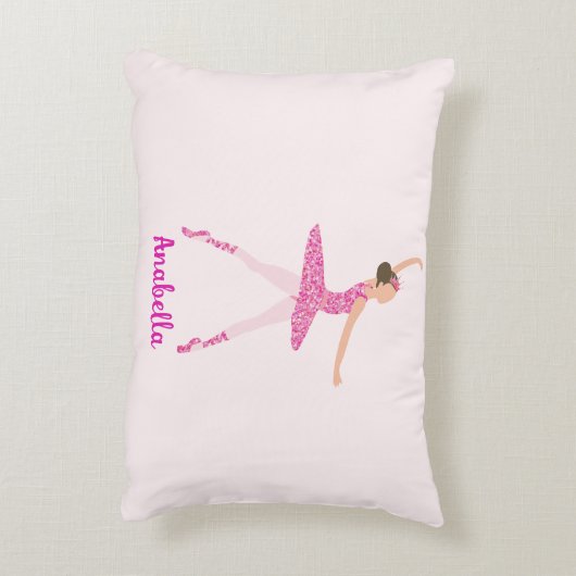 ピンクお洒落グリッターバレリナルック アクセントクッション (裏面(縦))