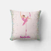 ピンクお洒落グリッターバレリナルック クッション (正面)