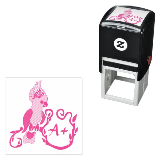 ピンクお洒落コカトオグレードA+ セルフインキングスタンプ (インサイチュ)