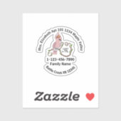 ピンクお洒落コカトモノグラムクラシックラウンドスティ シール (シート)