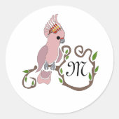 ピンクお洒落コカトモノグラム ラウンドシール (正面)