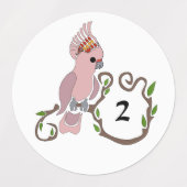 ピンクお洒落コカトモノグラム ラベル (デザイン2)