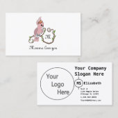 ピンクお洒落コカトモノグラム 名刺 (正面/裏面)