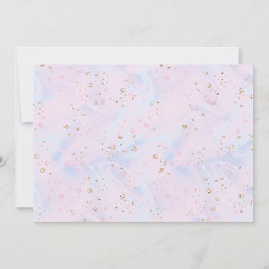 ピンクお洒落コットンキャンディガールズバースデーパーティー 招待状 (裏面)