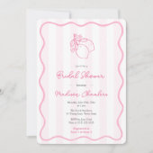 ピンクお洒落シトラスブライダルシャワー招待 招待状 (正面)