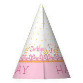 ピンクお洒落スウィート5thバースデーパーティーハット パーティーハット (裏面)