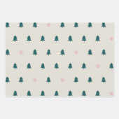 ピンクお洒落スカンジナビアのクリスマス植物学 ラッピングペーパーシート (正面2)