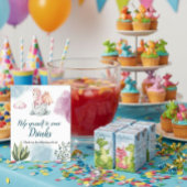 ピンクお洒落ドラゴンドリンク水彩パーティー標識 ポスター