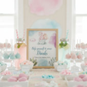 ピンクお洒落ドラゴンドリンク水彩パーティー標識 ポスター