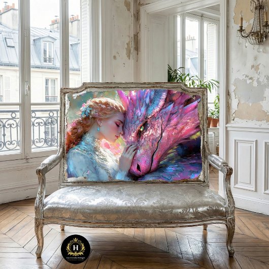 ピンクお洒落ドラゴン&エルフプリンセスデクページ 薄葉紙