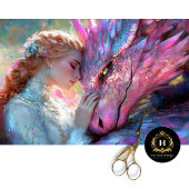 ピンクお洒落ドラゴン&エルフプリンセスデクページ 薄葉紙