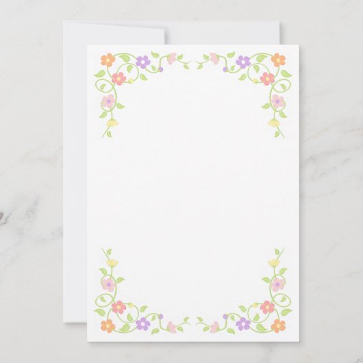 ピンクお洒落ドレスプリンセスフローラ誕生日 招待状 (裏面)