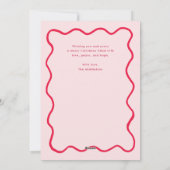 ピンクお洒落ドードルウェーブフレームのクリスマスフォト シーズンカード (裏面)