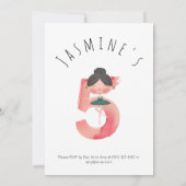 ピンクお洒落バレエ女子5番誕生日 招待状 (裏面)