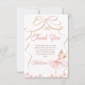 ピンクお洒落バレリーナ2つ目の2歳の誕生日 サンキューカード (正面)