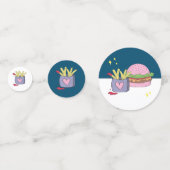 ピンクお洒落バーガーとフライスの誕生日パーティー コンフェッティ (正面)