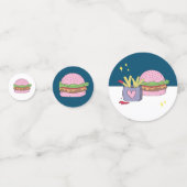 ピンクお洒落バーガーとフライスの誕生日パーティー コンフェッティ (裏面)