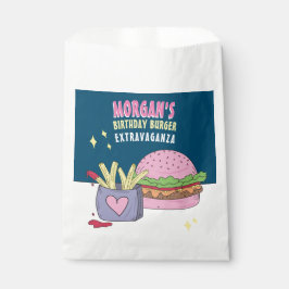 ピンクお洒落バーガーとフライスの誕生日パーティー フェイバーバッグ