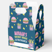 ピンクお洒落バーガーとフライスの誕生日パーティー フェイバーボックス (オープン)