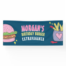 ピンクお洒落バーガーとフライスの誕生日パーティー