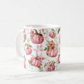 ピンクお洒落パンプキンコテージコアウォーターカラーティー コーヒーマグカップ (正面左)