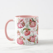 ピンクお洒落パンプキンコテージコアウォーター色 マグカップ (左)