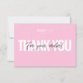 ピンクお洒落ビジモダンネスサンキューカード サンキューカード (正面)
