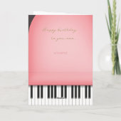 ピンクお洒落ピアノ愛らしいカスタム誕生日 カード (裏面)