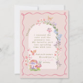 ピンクお洒落フェアリーファースト誕生日サンキューカード サンキューカード (正面)