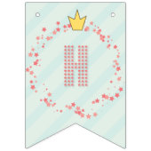 ピンクお洒落フェアリープリンセスガール誕生日写真 バンティングフラッグ (第2の旗)