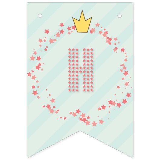 ピンクお洒落フェアリープリンセスガール誕生日写真 バンティングフラッグ (第2の旗)