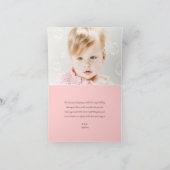 ピンクお洒落フェアリープリンセススターズガール誕生日 サンキューカード (内部)