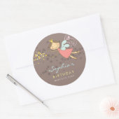 ピンクお洒落フェアリープリンセススターズガール誕生日 ラウンドシール (封筒)