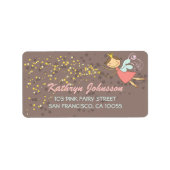 ピンクお洒落フェアリープリンセス魔法スターズアドレス ラベル (正面)