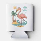 ピンクお洒落フラミンゴ 缶クーラー (裏面)