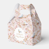 ピンクお洒落フローラガールベビーシャワー フェイバーボックス (裏面サイド)