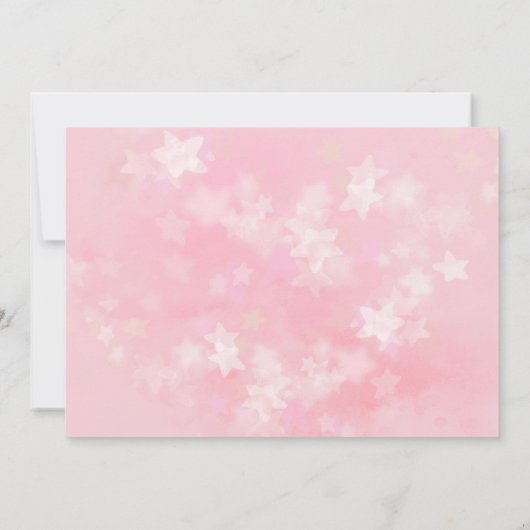 ピンクお洒落フローラフェアリー1歳の誕生日 招待状 (裏面)