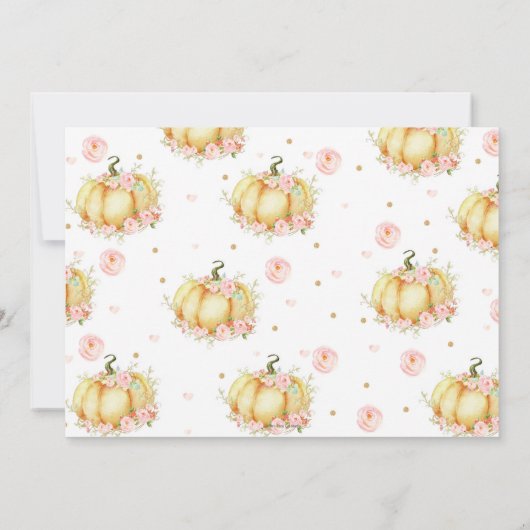 ピンクお洒落フローラリトルカボチャ誕生日 サンキューカード (裏面)