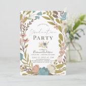 ピンクお洒落フローラ卒業 招待状 (スタンド正面)